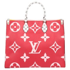 Used Louis Vuitton Red & Multicolour Giant Monogram Coated Canvas Onthego GM