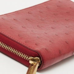 Louis Vuitton Red Ostrich Zippy Wallet