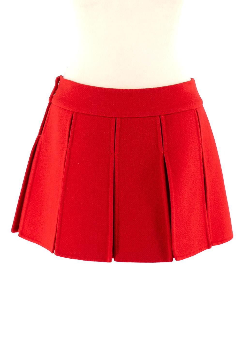 Louis Vuitton Red Paneled Cashmere Mini Skirt US6 In Excellent Condition In London, GB