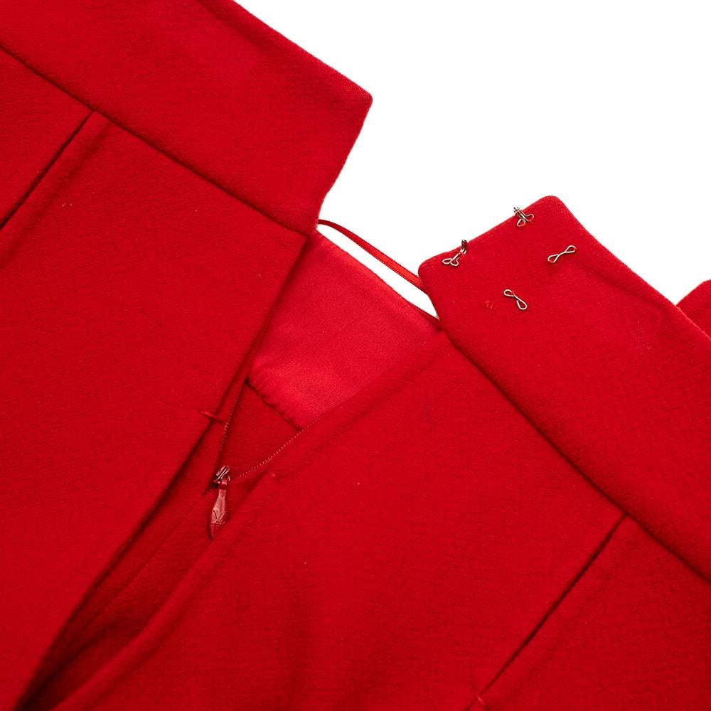 Louis Vuitton Red Paneled Cashmere Mini Skirt US6 1