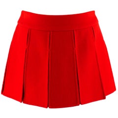 Louis Vuitton Red Paneled Cashmere Mini Skirt US6