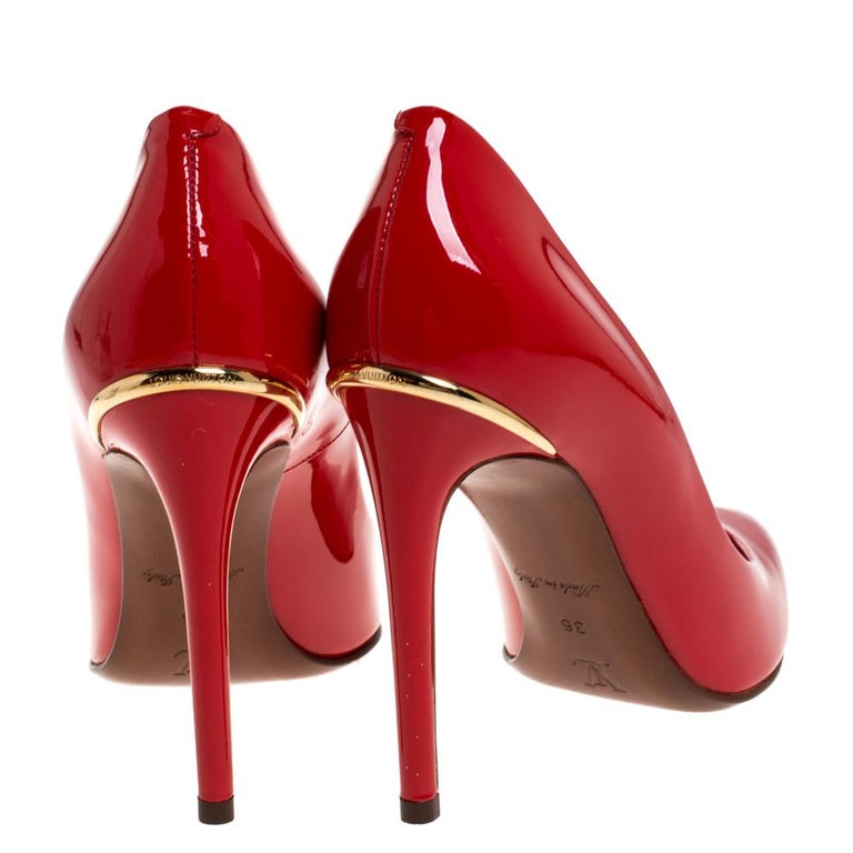 Louis Vuitton Red Patent Leather Eyeline Pumps Size 36 For Sale at 1stDibs
