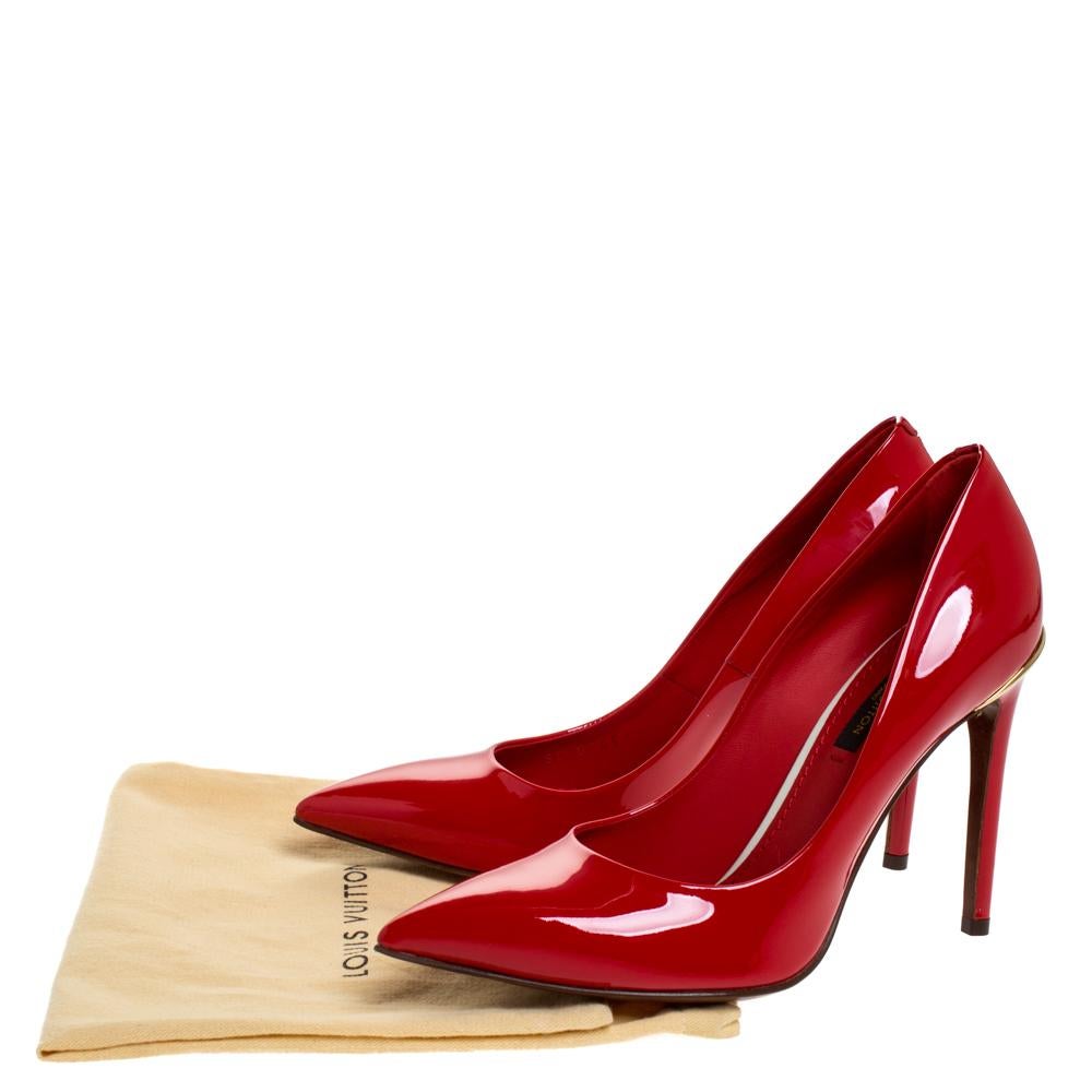 Louis Vuitton Red Patent Leather Eyeline Pumps Size 36 2