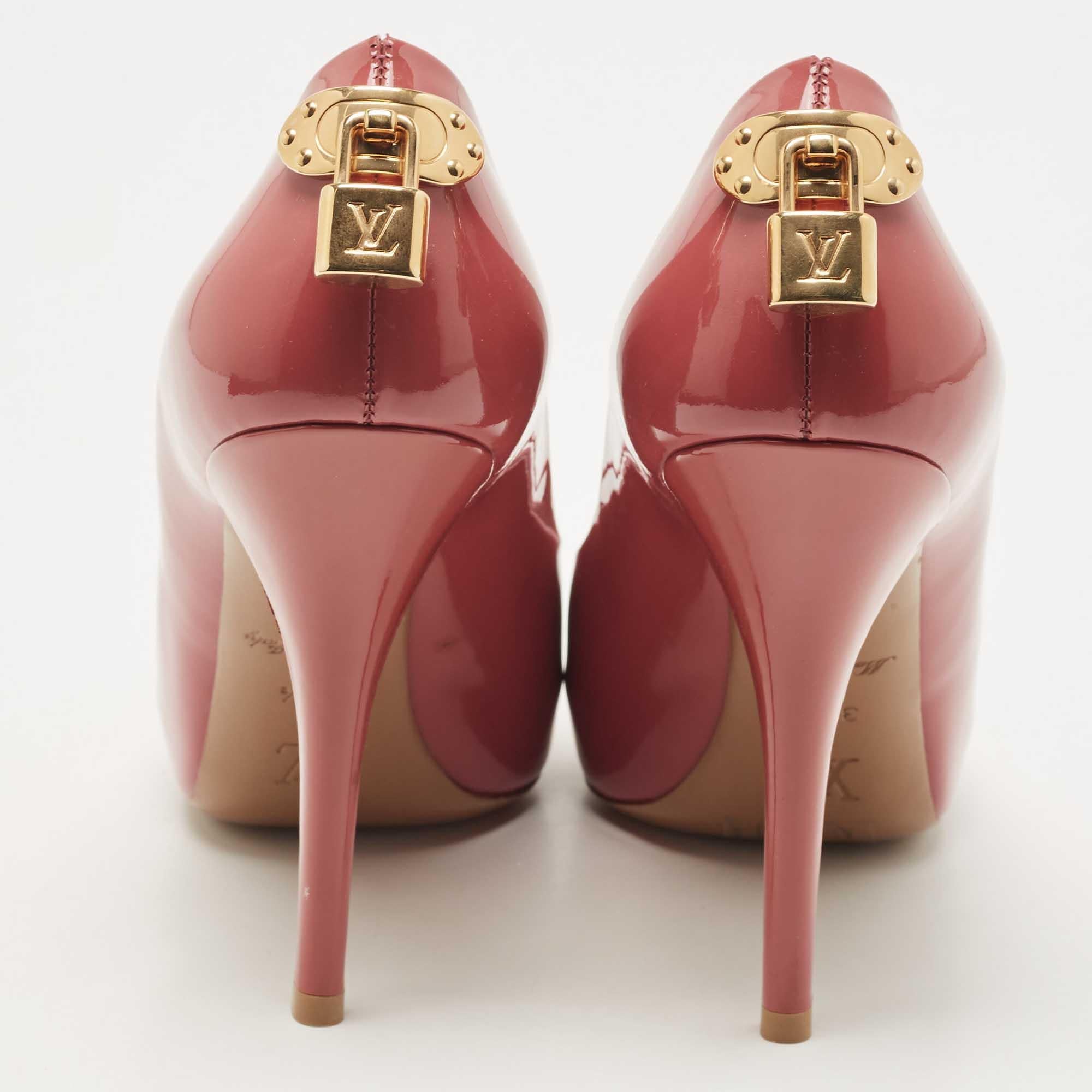Louis Vuitton Red Patent Leather Oh Really! Pumps Size 36.5 For Sale 4