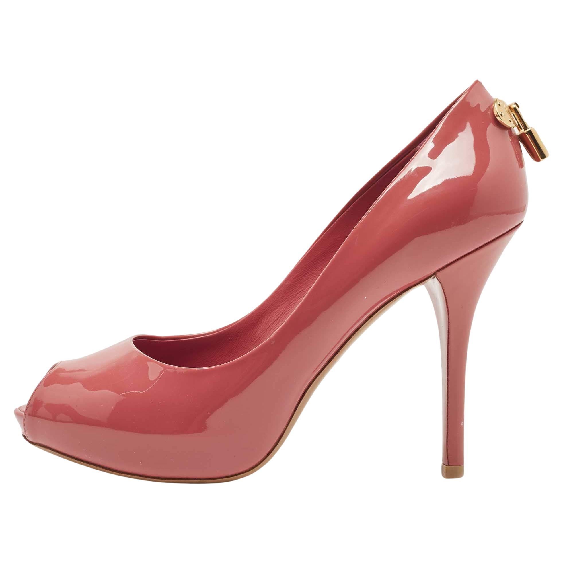 Louis Vuitton Red Patent Leather Oh Really! Pumps Size 36.5 For Sale