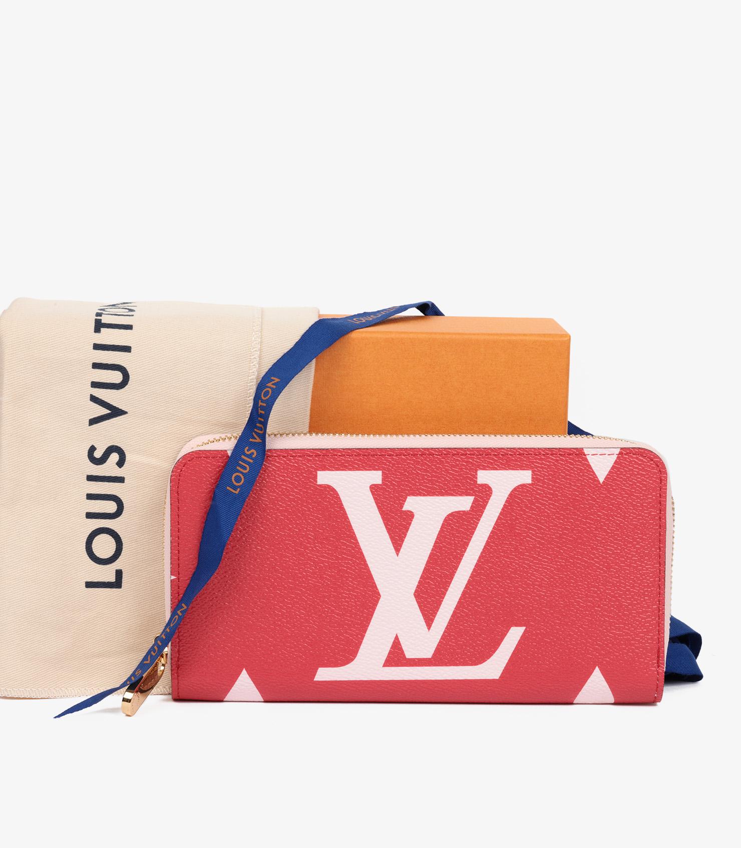 Louis Vuitton Red & Pink Monogram Giant Coated Canvas Zippy Wallet 2