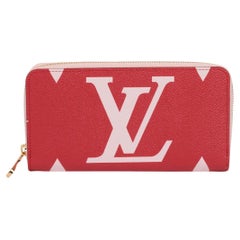 Louis Vuitton Red & Pink Monogram Giant Coated Canvas Zippy Wallet