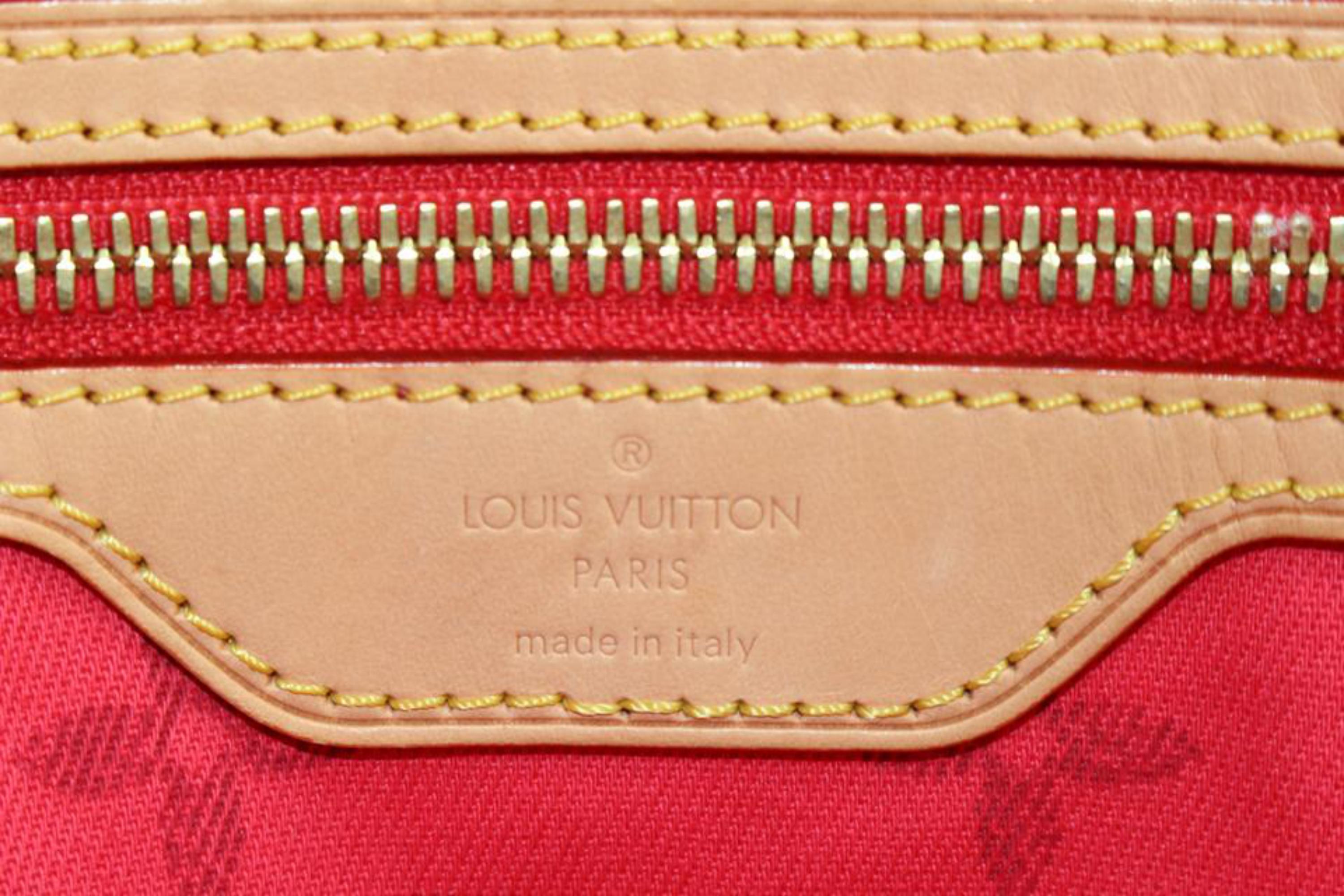 Louis Vuitton Red Pink Striped Denim Articles De Voyage Soleil Cabas PM 84lz817s 3