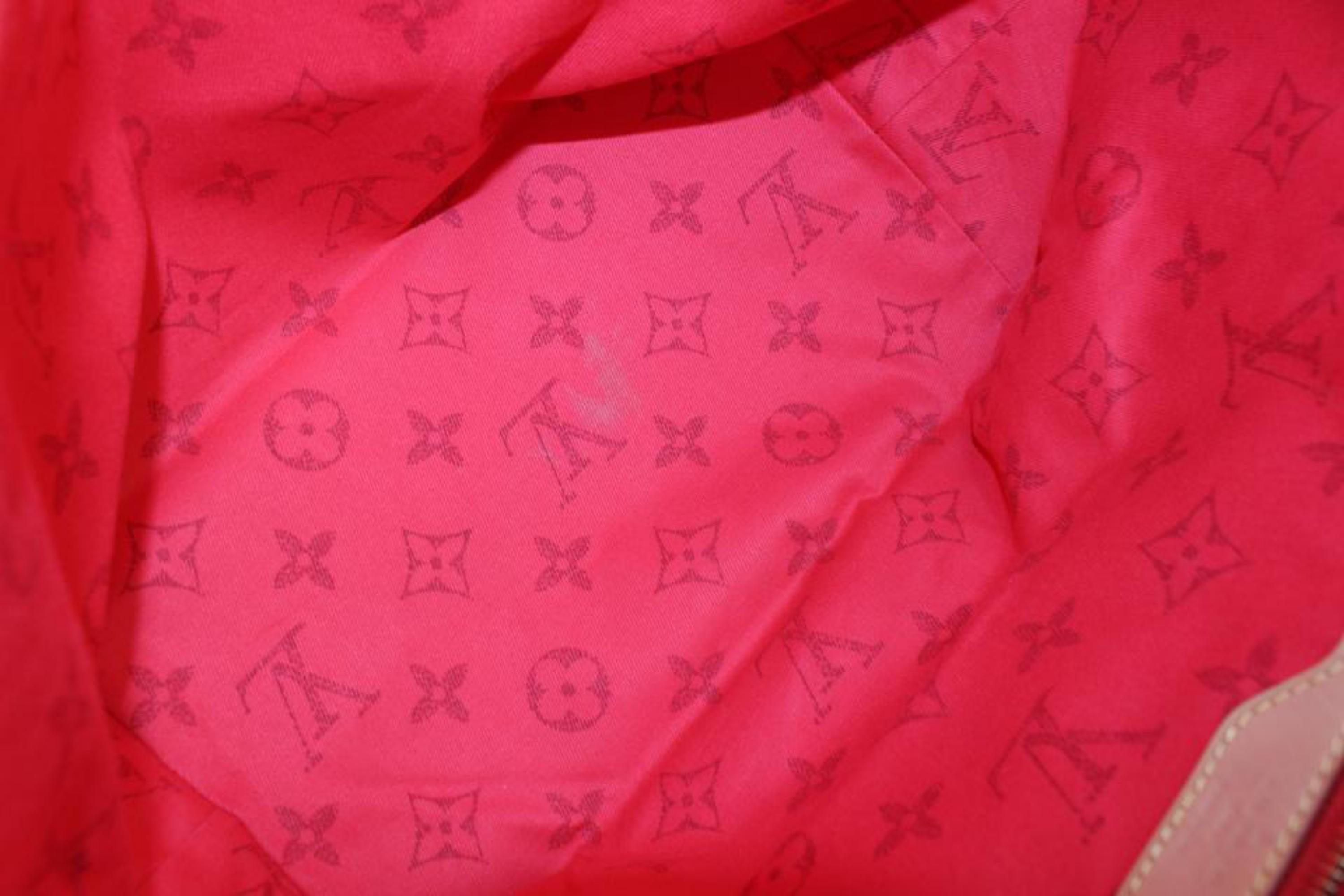 Louis Vuitton Red Pink Striped Denim Articles De Voyage Soleil Cabas PM 84lz817s 4