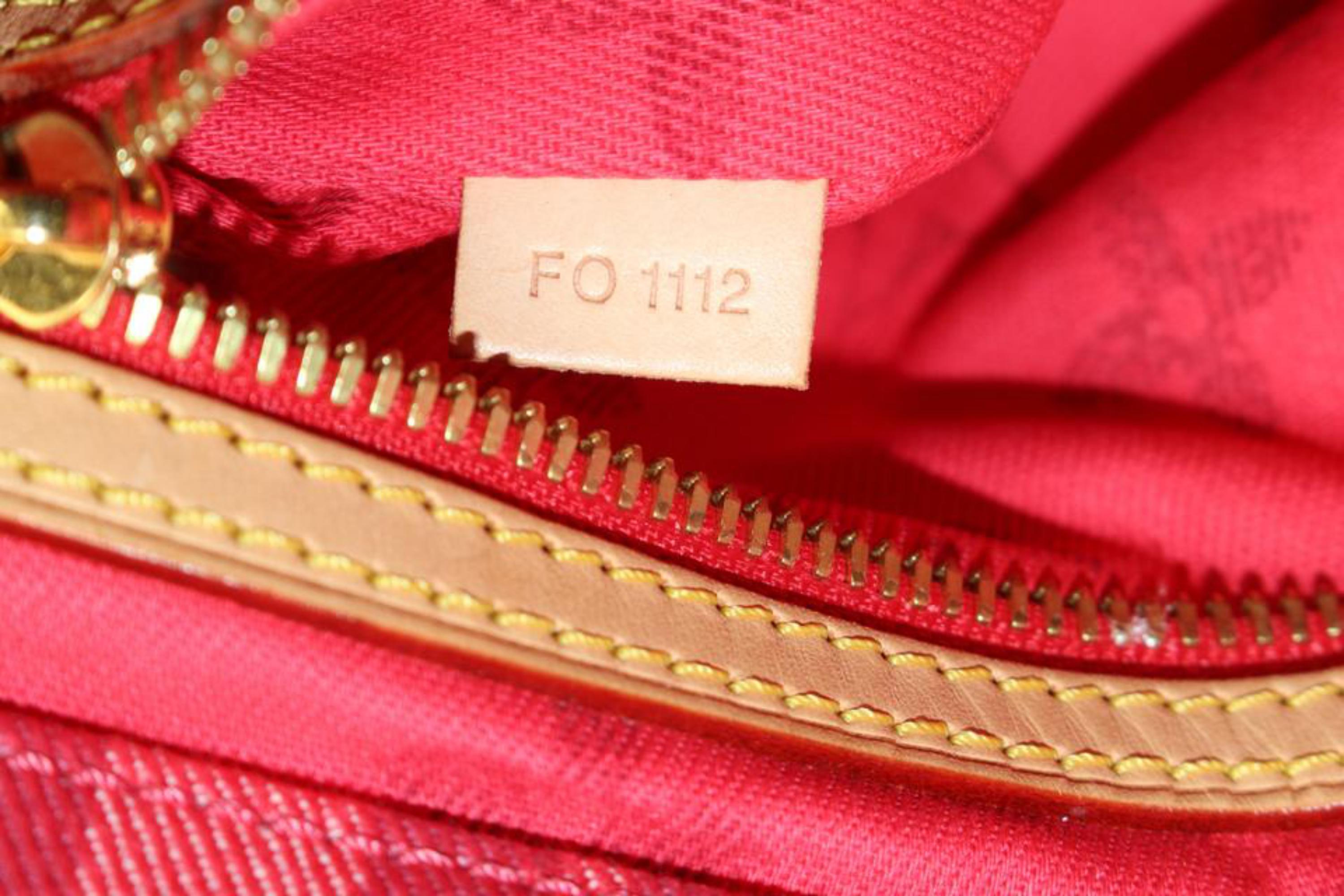 Louis Vuitton Red Pink Striped Denim Articles De Voyage Soleil Cabas PM 84lz817s 2