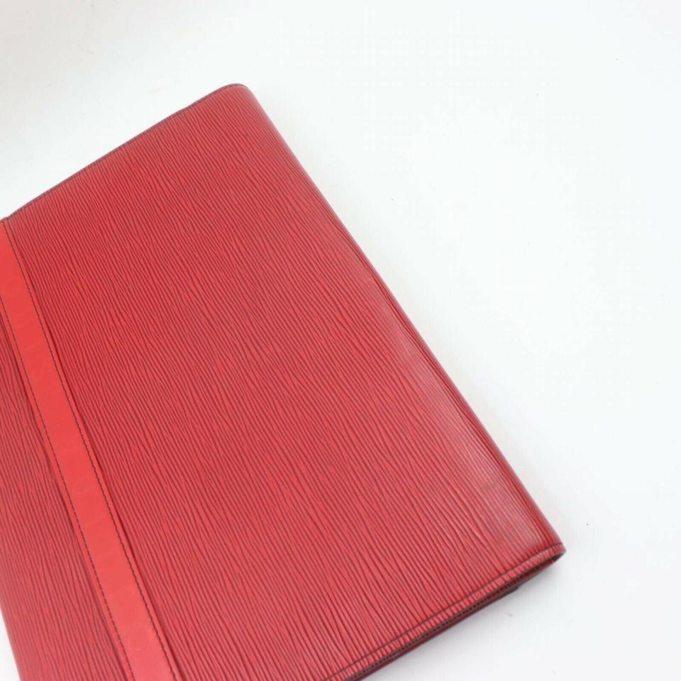 Louis Vuitton Red Pochette Clutch Business Flap Envelope Epi 872730 Wallet For Sale 5