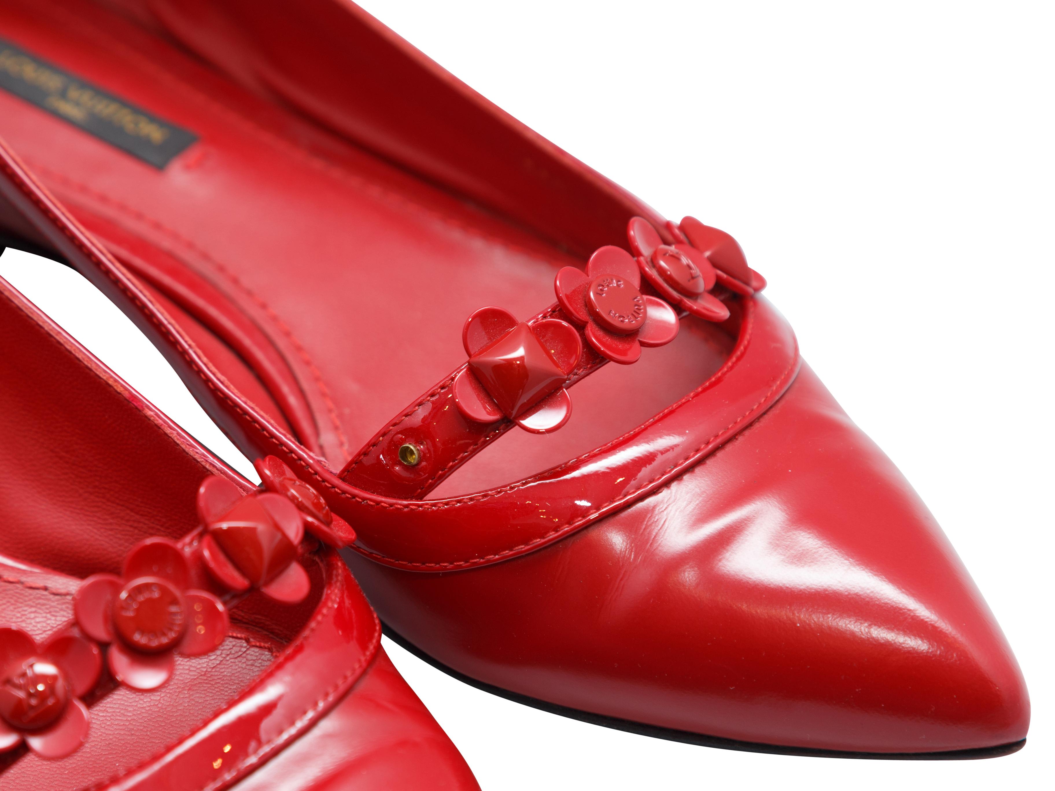 pointed toe red flats