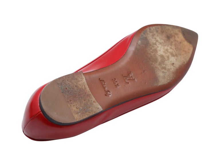 red pointy toe ballet flats