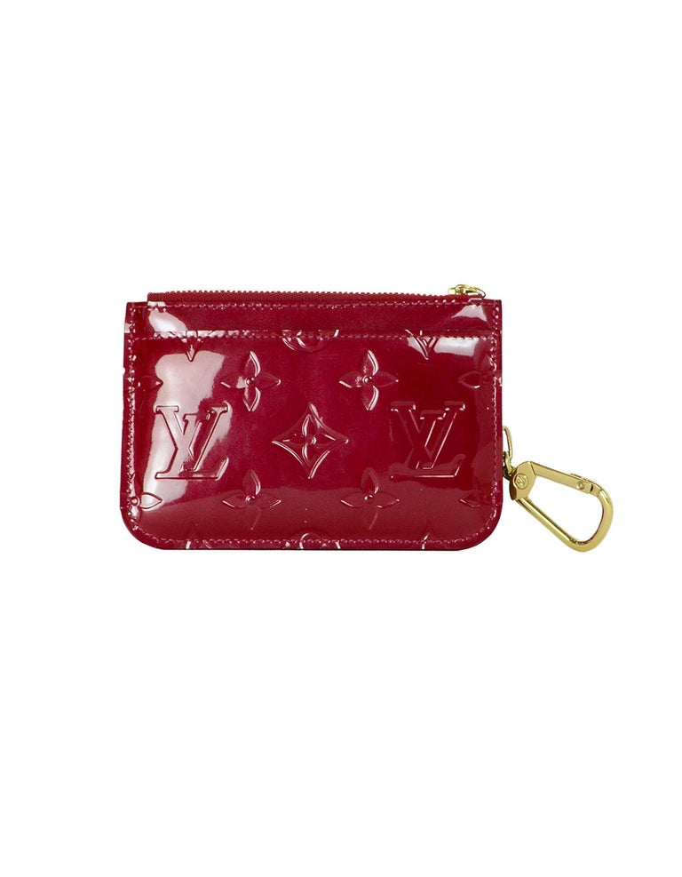 Louis Vuitton Red Pomme D&#39;Amour LV Monogram Vernis Cles Coin Purse Keychain For Sale at 1stdibs