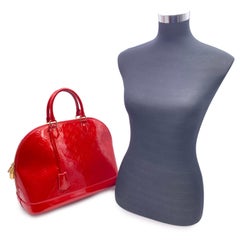 Louis Vuitton Red Pomme D'Amour Monogram Vernis Alma GM Bag