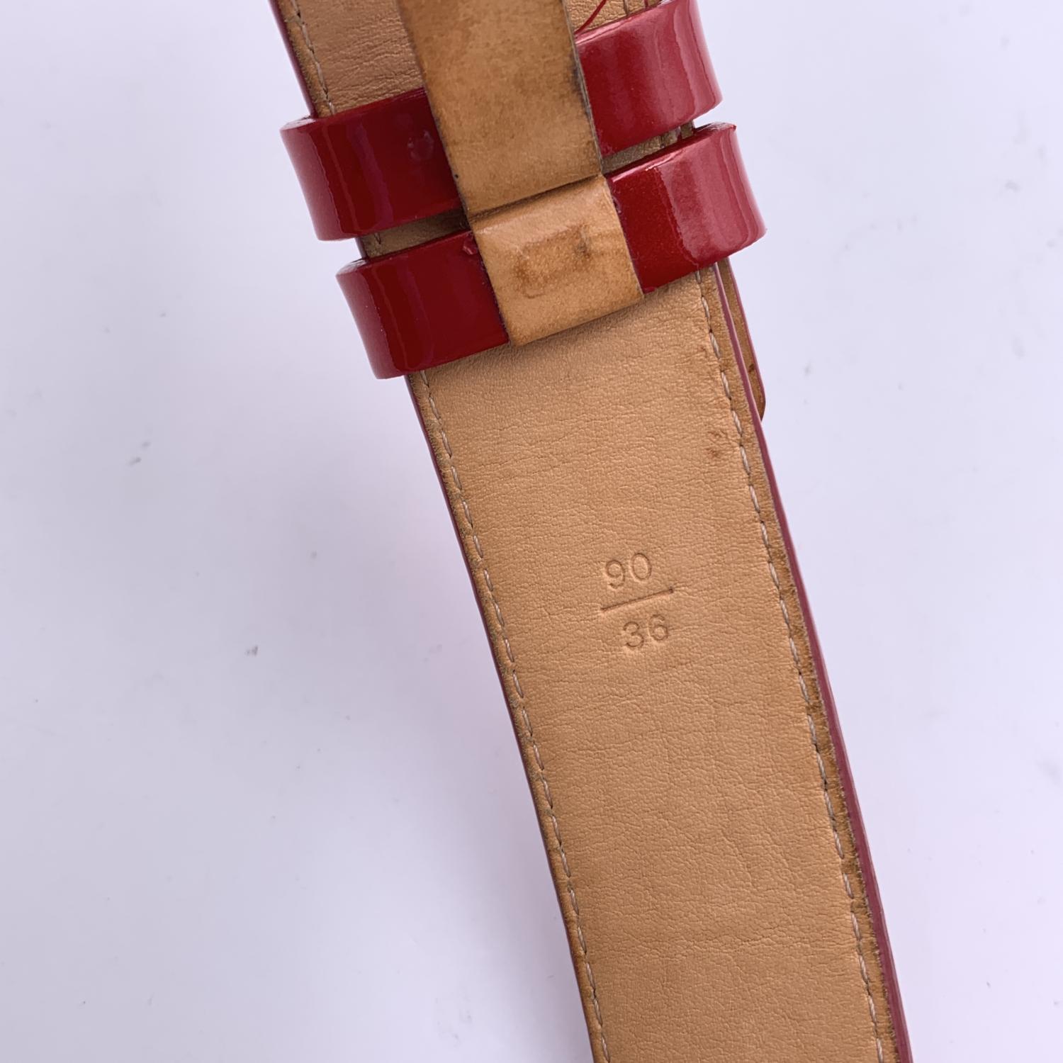 Louis Vuitton Red Pomme D'Amour Monogram Vernis Belt Size 90/36 1