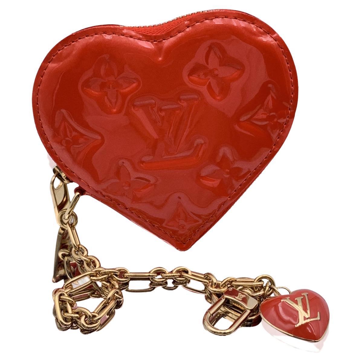 Louis Vuitton Monogram Vernis Heart Bag Charm Key Chain Holder Pink at  1stDibs