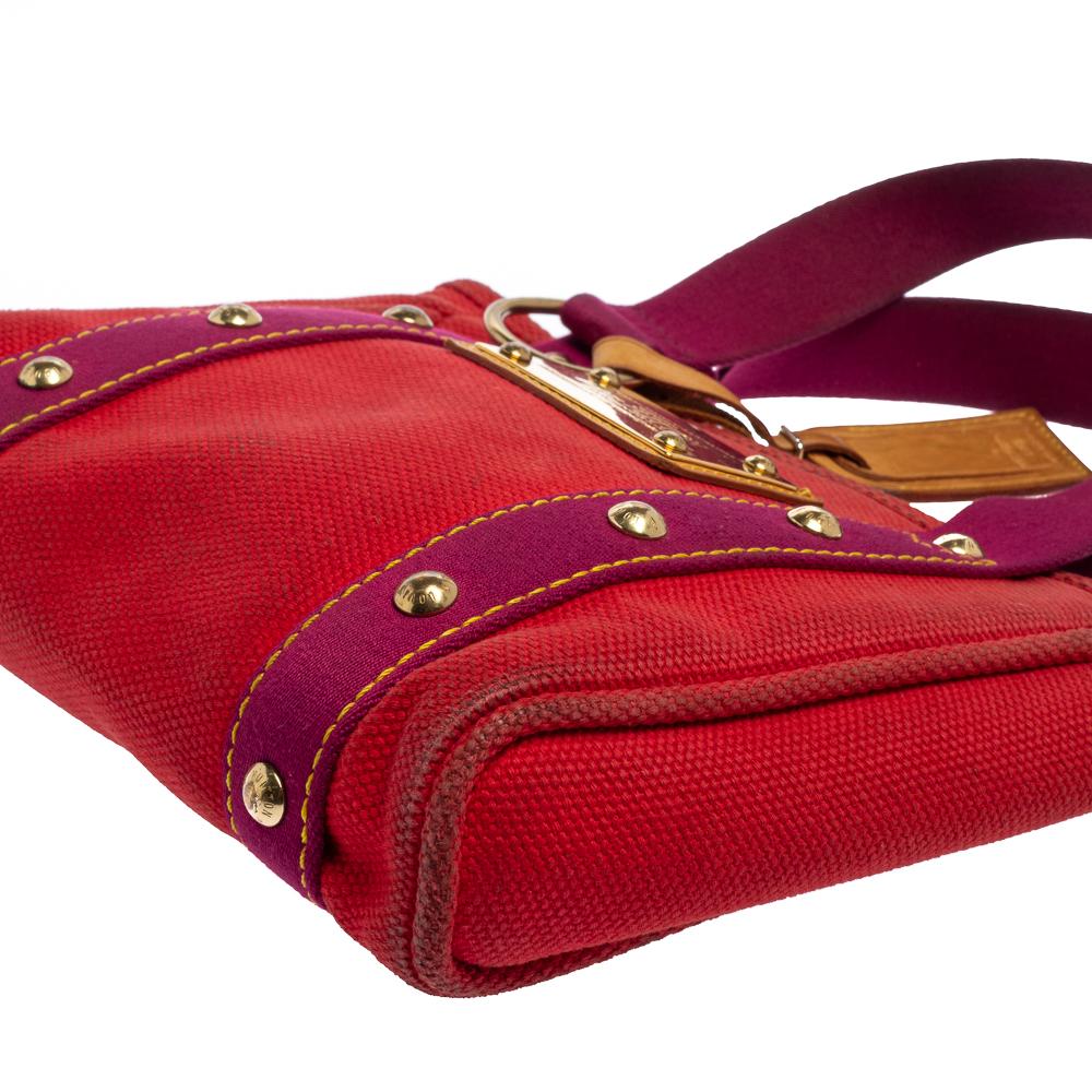 Louis Vuitton Red/Purple Canvas Antigua Cabas PM Bag 4