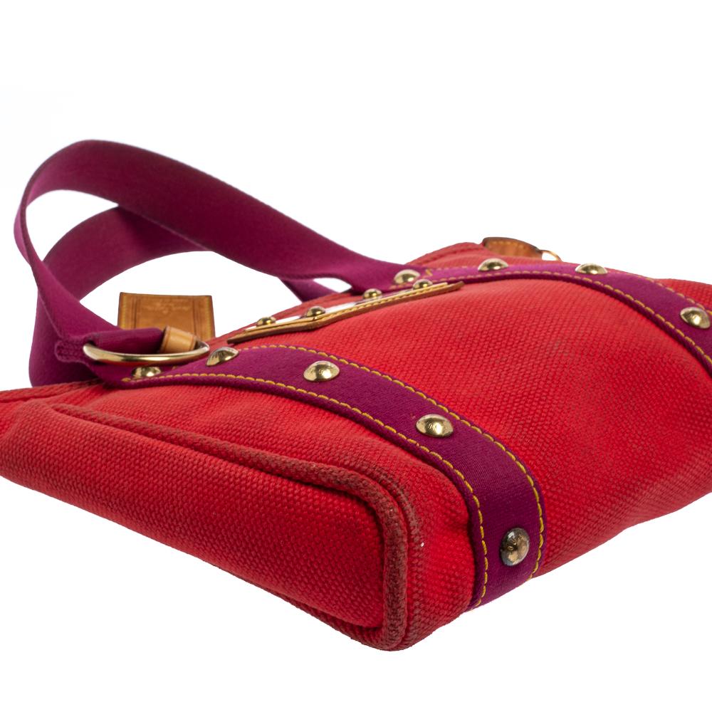 Louis Vuitton Red/Purple Canvas Antigua Cabas PM Bag 5