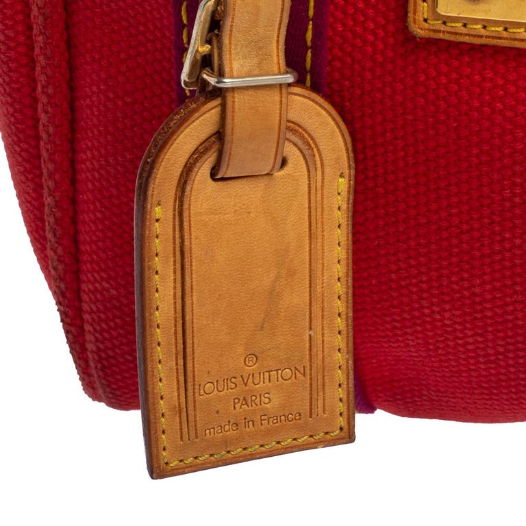 Louis Vuitton Red/Purple Canvas Antigua Cabas PM Bag For Sale 8