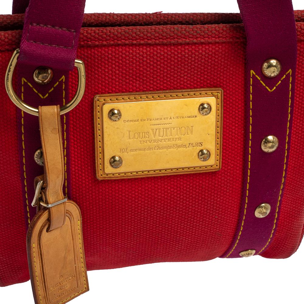 Louis Vuitton Red/Purple Canvas Antigua Cabas PM Bag 7