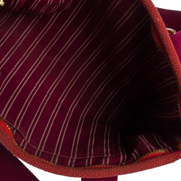 Louis Vuitton Red/Purple Canvas Antigua Cabas PM Bag For Sale 2