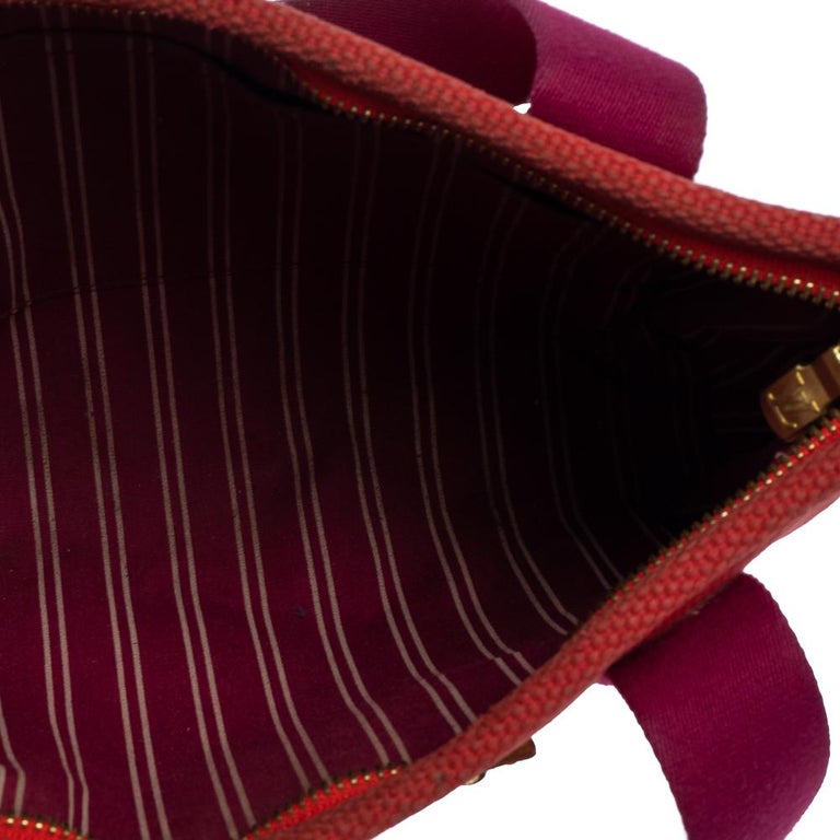Louis Vuitton Red/Purple Canvas Antigua Cabas PM Bag For Sale 4