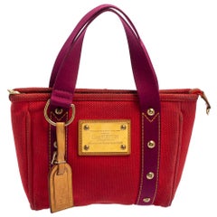 Louis Vuitton Red/Purple Canvas Antigua Cabas PM Bag