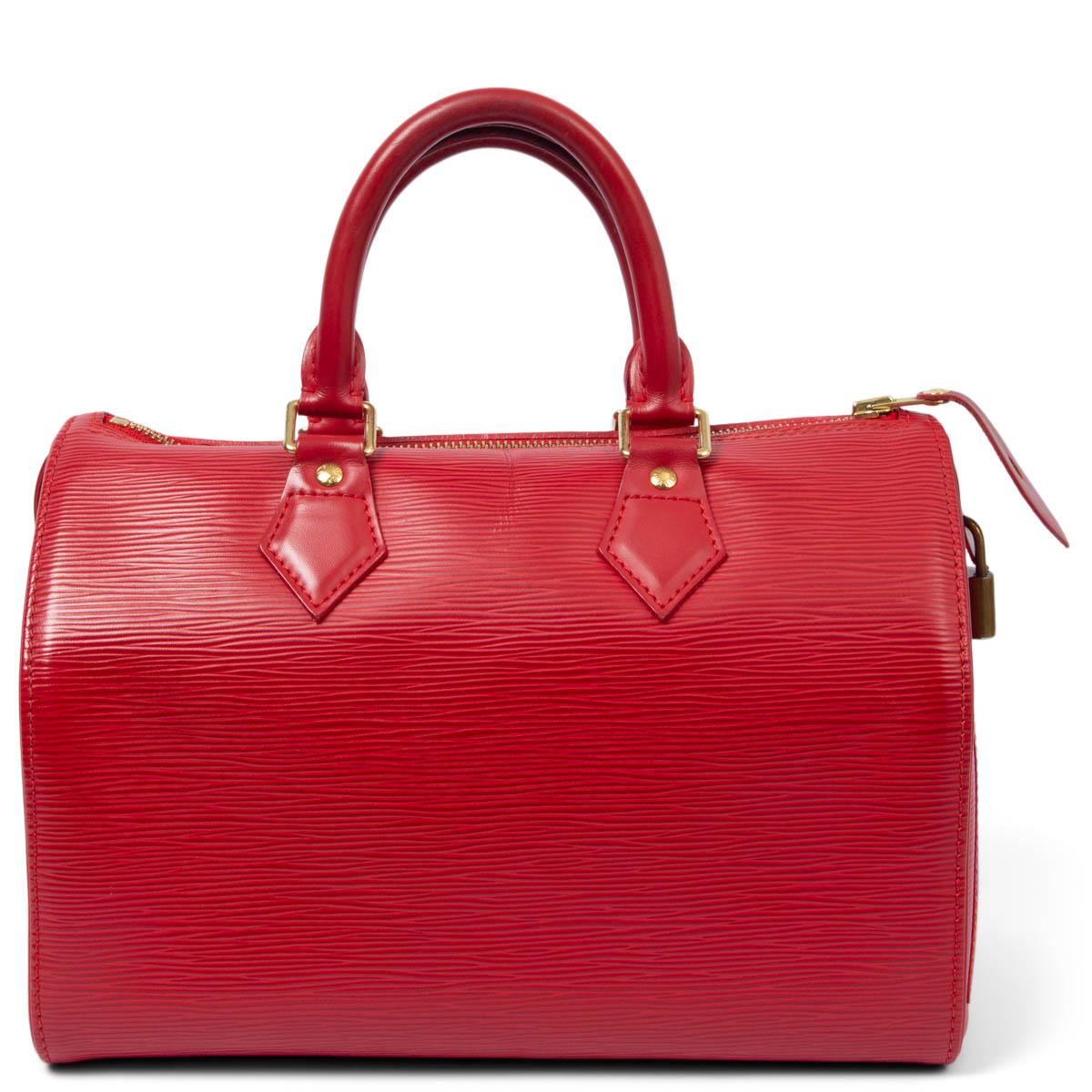 LOUIS VUITTON red Rouge Epi leather SPEEDY 25 Bag In Fair Condition In Zürich, CH