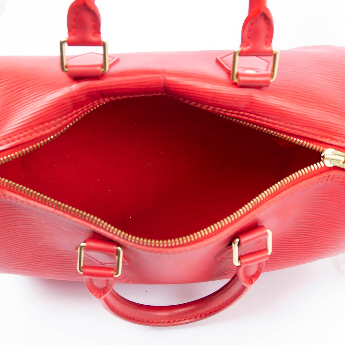 LOUIS VUITTON red Rouge Epi leather SPEEDY 25 Bag 1