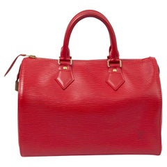 LOUIS VUITTON red Rouge Epi leather SPEEDY 25 Bag