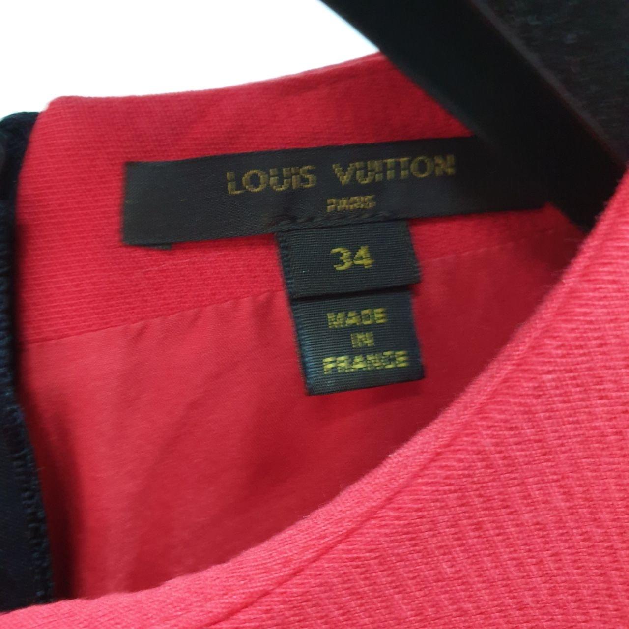 LOUIS VUITTON Rotes RUFFLED A-LINE MINI DRESS Sz.34 Damen im Angebot