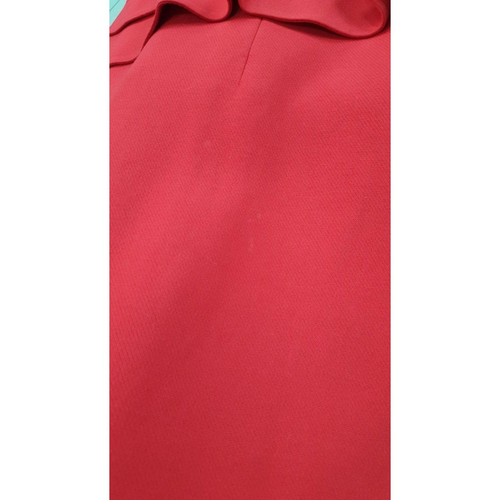 LOUIS VUITTON Rotes RUFFLED A-LINE MINI DRESS Sz.34 im Angebot 1