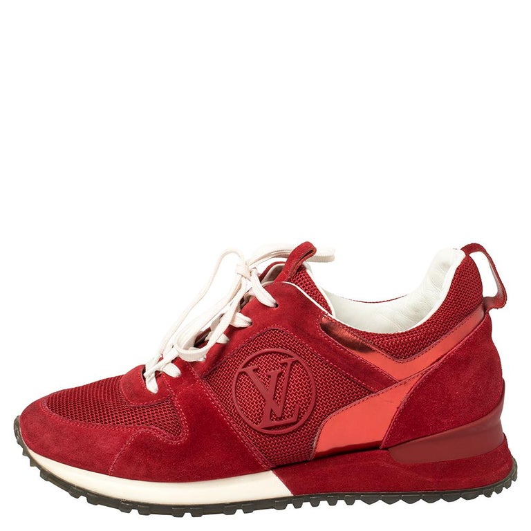 At Auction: Louis Vuitton - Leather & Suede Run Away Sneakers