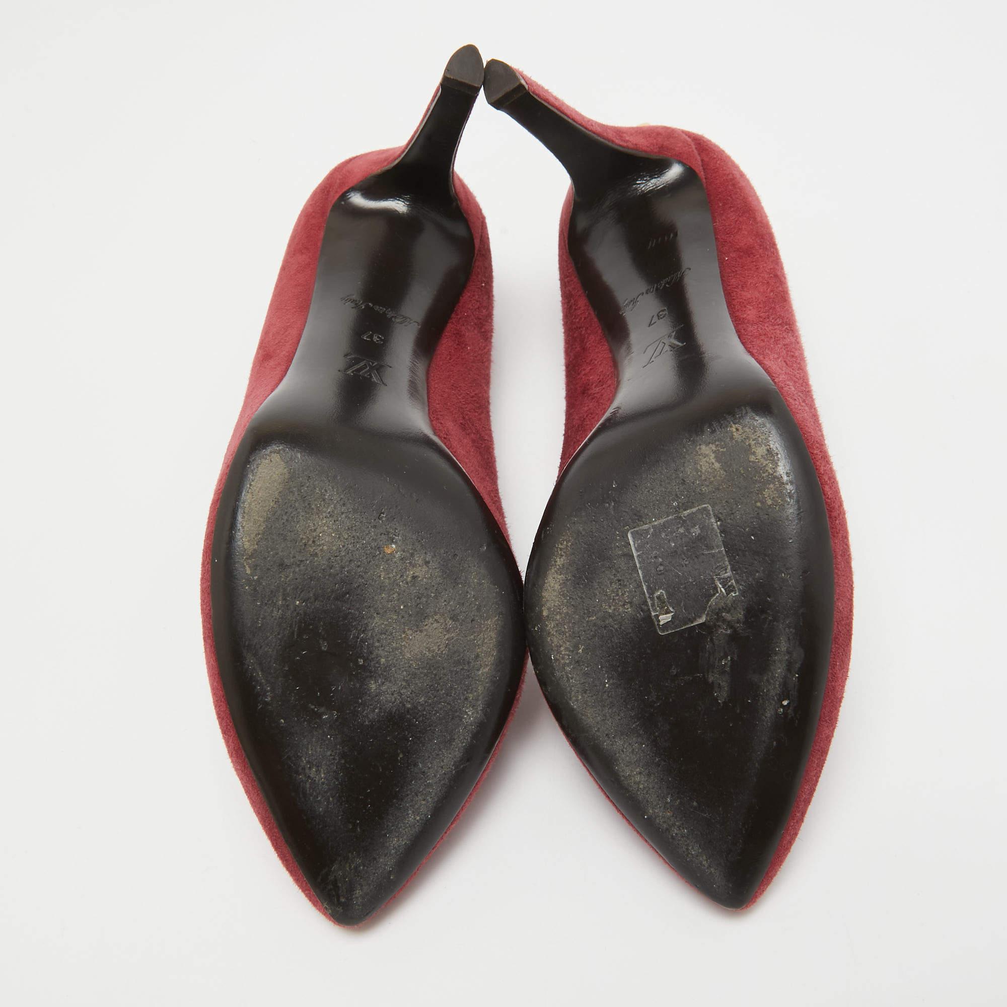 Louis Vuitton Rote Wildleder Lock It Pumps Größe 37 1