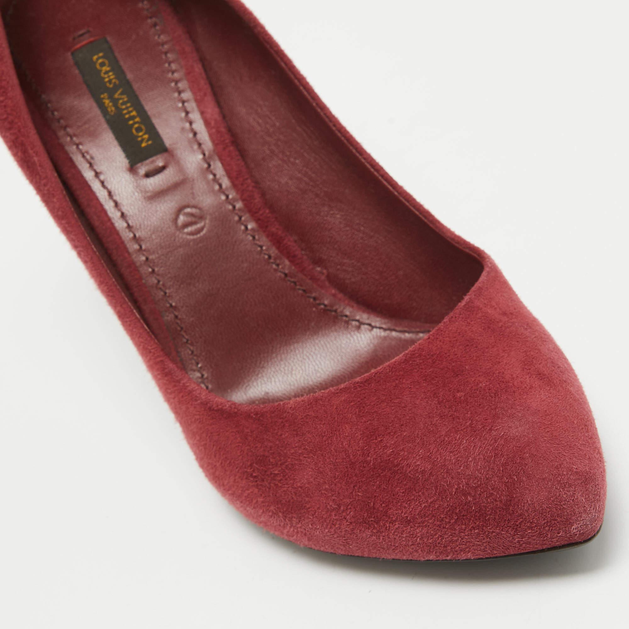 Louis Vuitton Rote Wildleder Lock It Pumps Größe 37 2