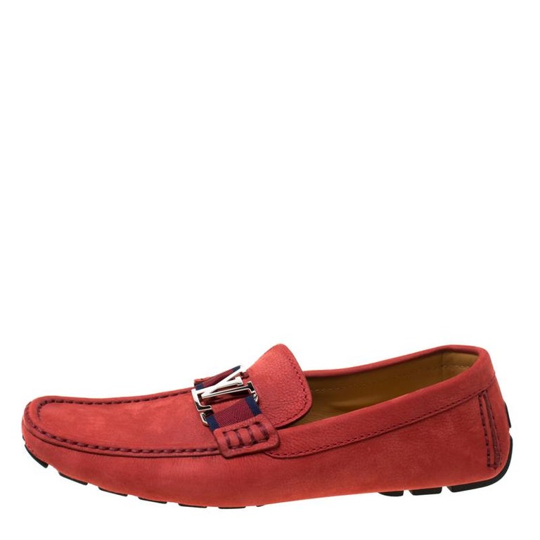Louis Vuitton Red Suede Monte Carlo Loafers Size 43 For Sale at 1stdibs