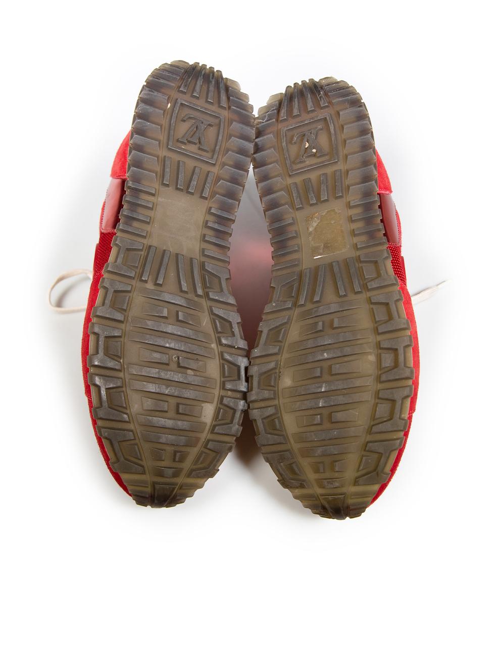 Women's Louis Vuitton Red Suede Run Away Trainers Size IT 38.5