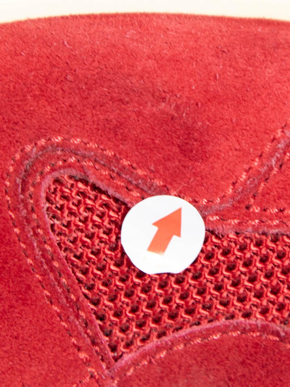 Louis Vuitton Red Suede Run Away Trainers Size IT 38.5 2