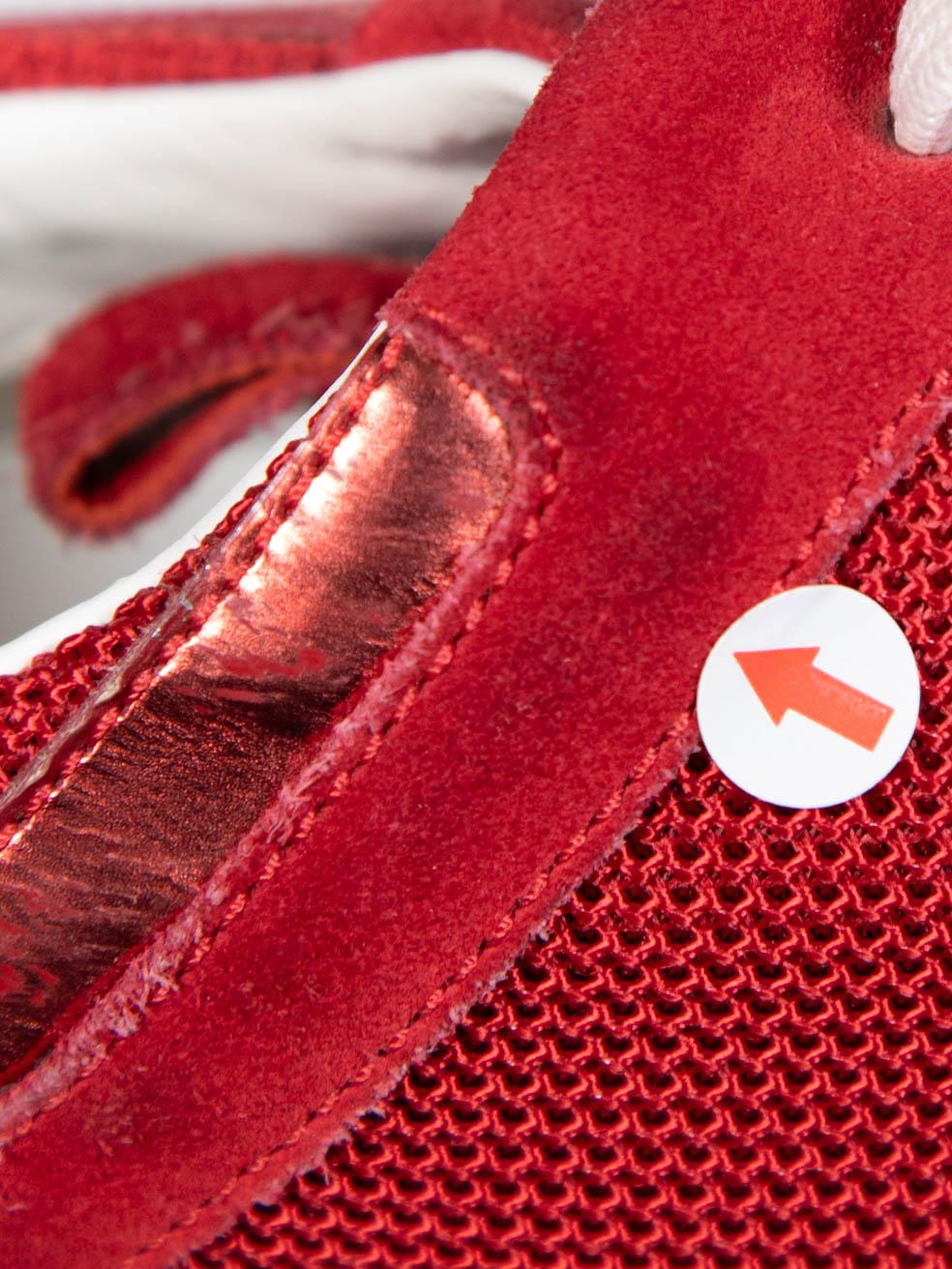 Louis Vuitton Red Suede Run Away Trainers Size IT 38.5 3