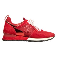 Louis Vuitton Red Suede Run Away Trainers Size IT 38.5