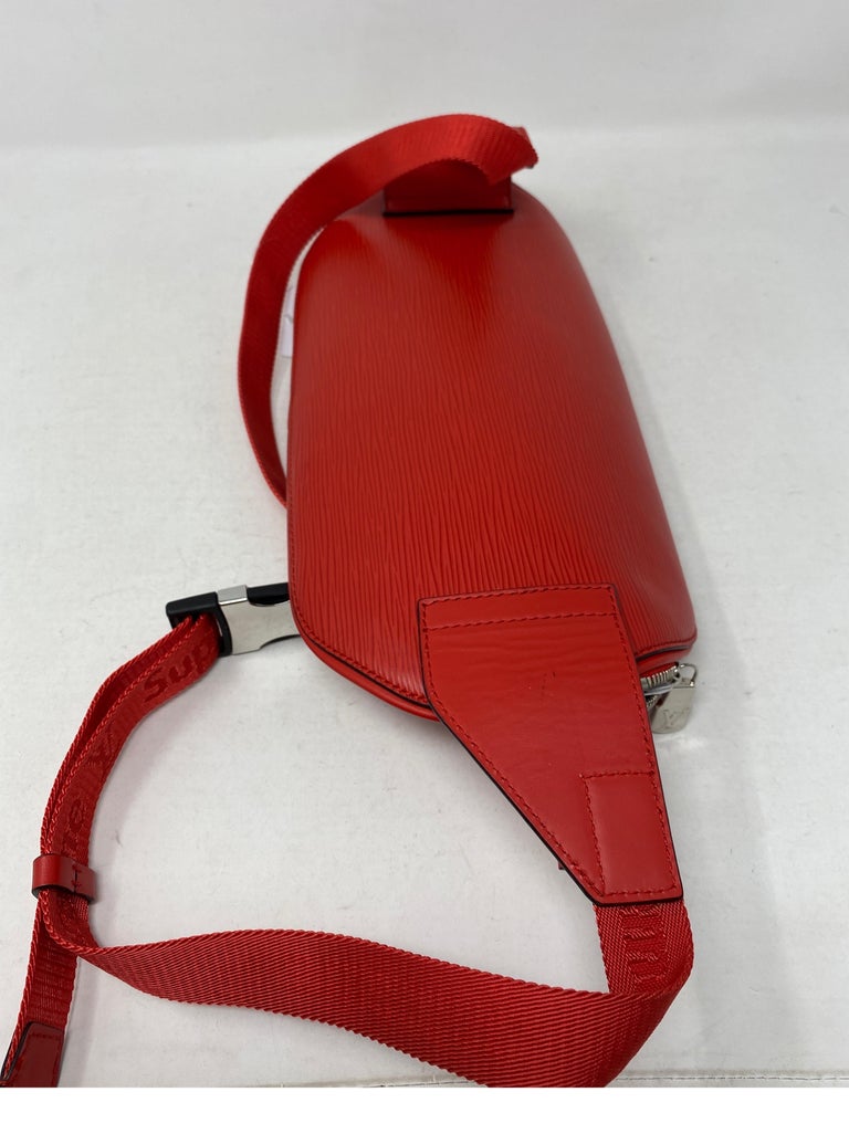 Louis Vuitton Red Supreme Bum Bag For Sale 8