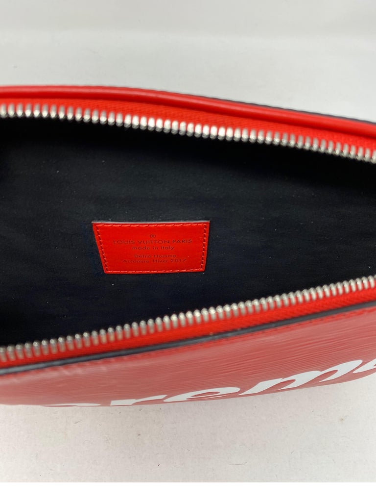 Louis Vuitton Red Supreme Bum Bag For Sale 11