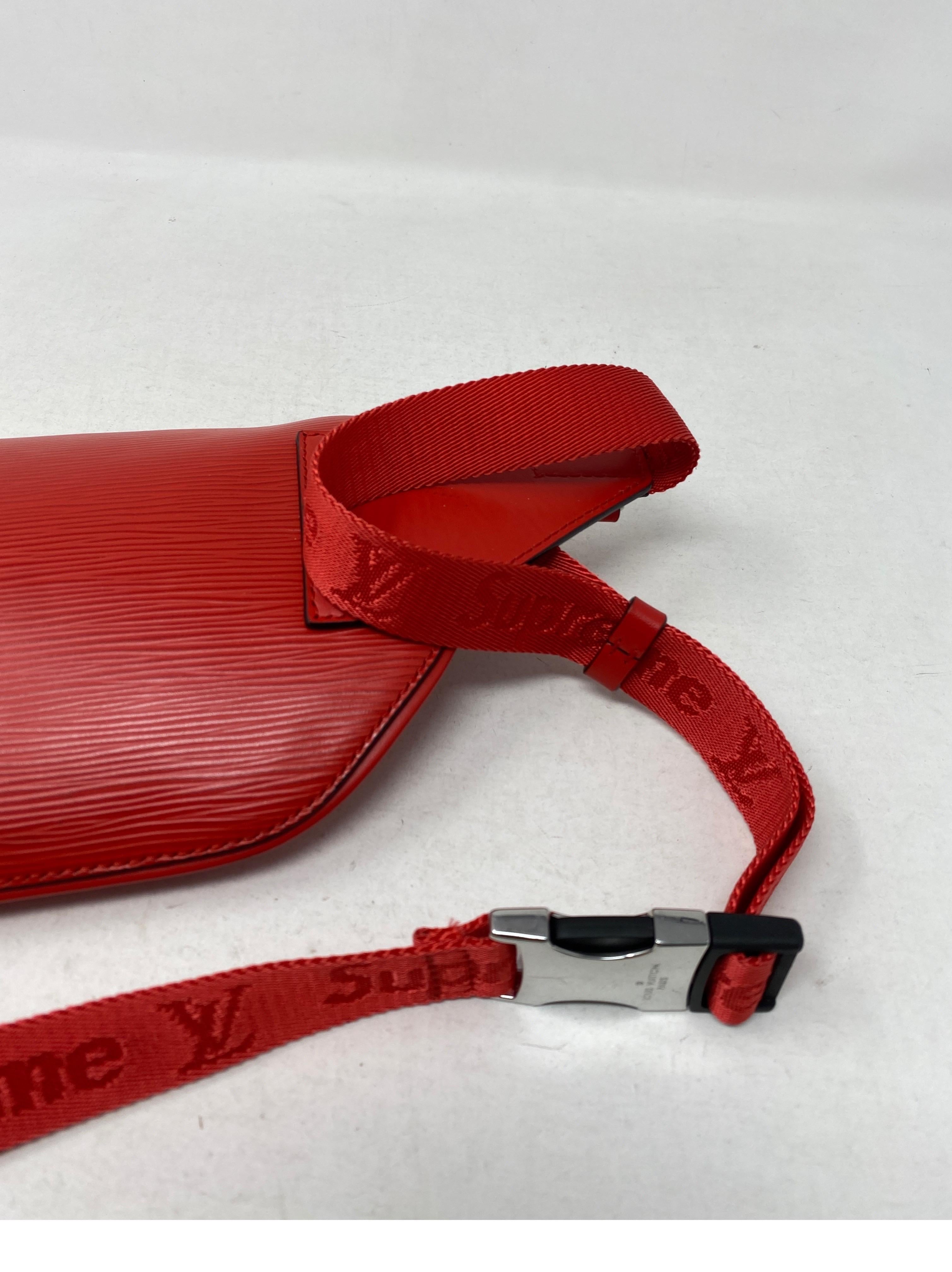 Women's or Men's Louis Vuitton Red Supreme Bum Bag