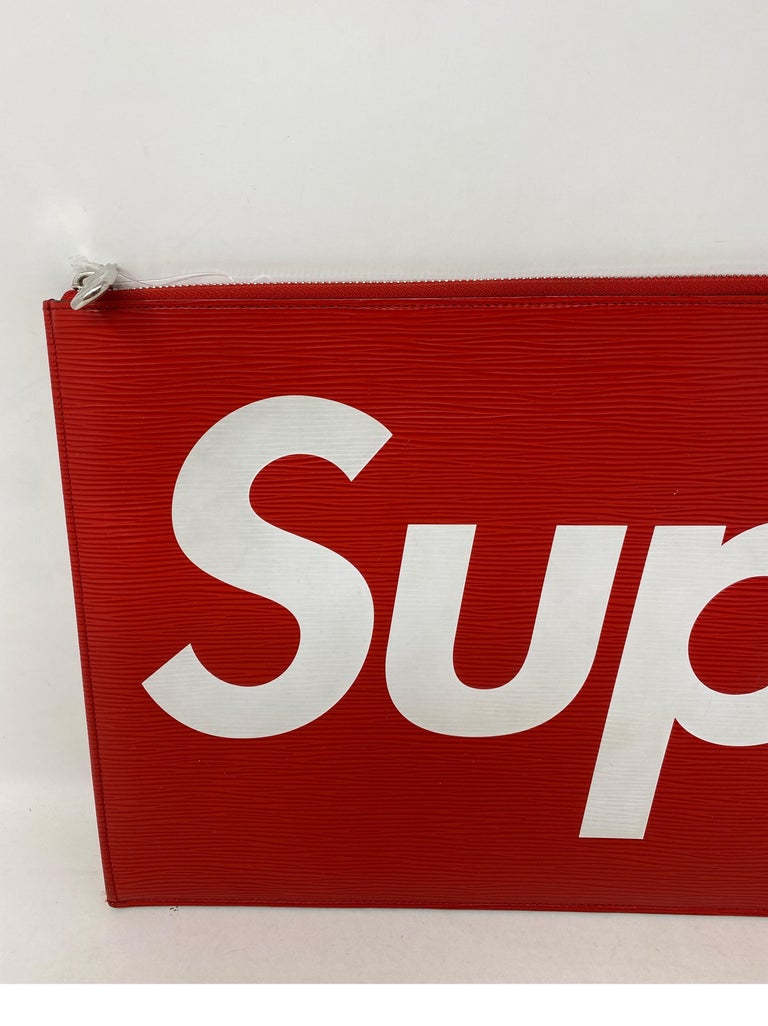 Louis Vuitton Red Supreme Clutch For Sale At 1stdibs