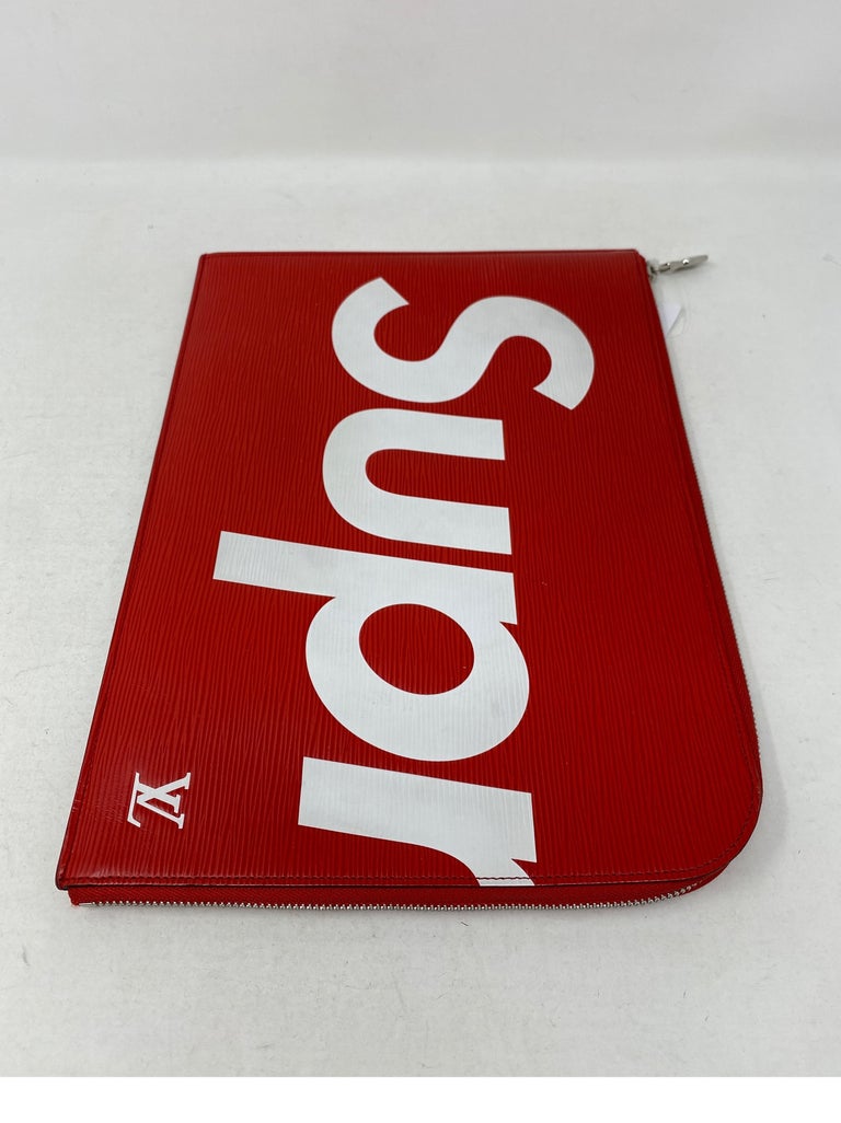 Louis Vuitton Red Supreme Clutch For Sale At 1stdibs