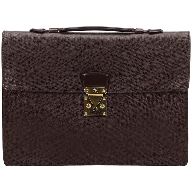 Louis Vuitton Red Taiga Serviette Kourad Briefcase at 1stDibs