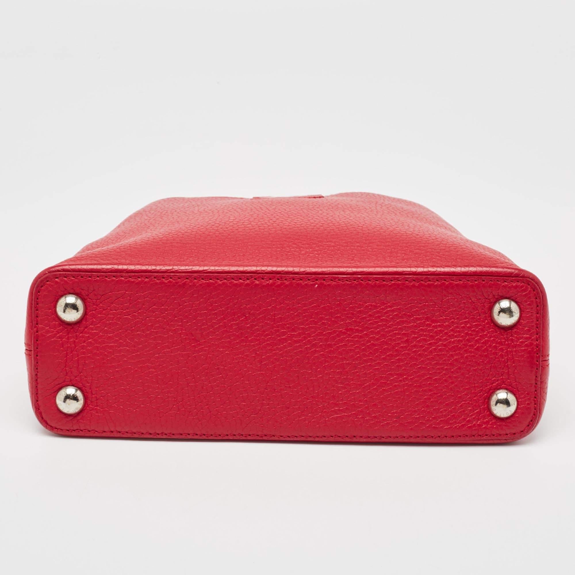 Louis Vuitton Red Taurillon Leather Capucines BB Bag 4