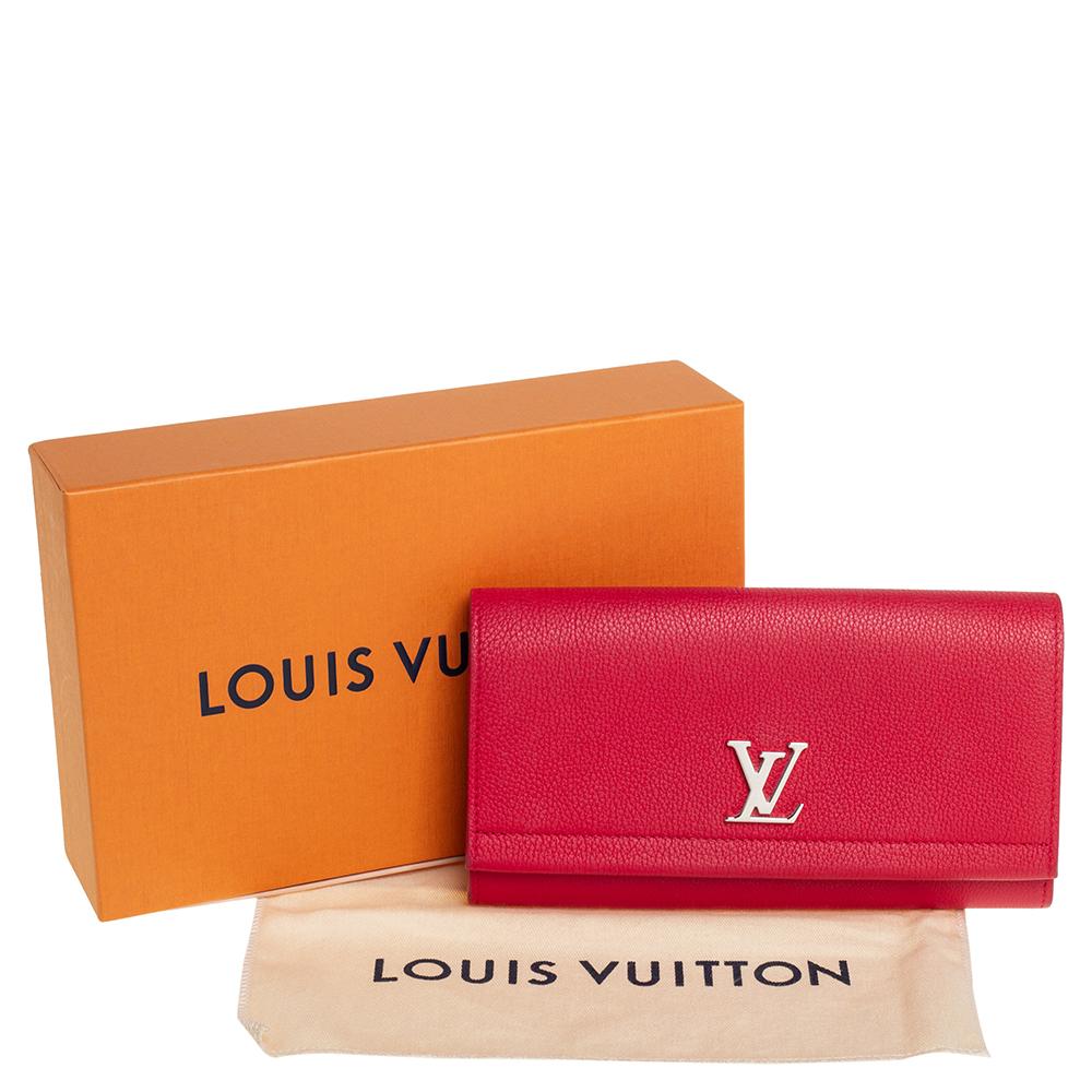 Louis Vuitton Red Taurillon Leather Lock Me ll Wallet 3