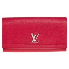 Louis Vuitton Rot Taurillon Leder Lock Me ll Brieftasche